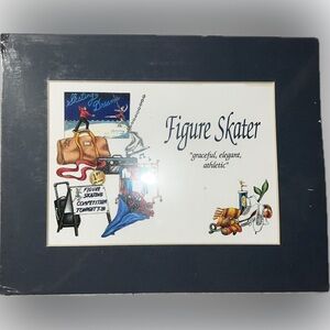 🍄NEW NameMe Prints Figure Skater “Graceful, Elegant, Athletic” Matted Art